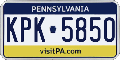 PA license plate KPK5850
