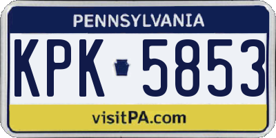 PA license plate KPK5853