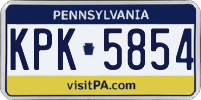 PA license plate KPK5854