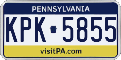 PA license plate KPK5855
