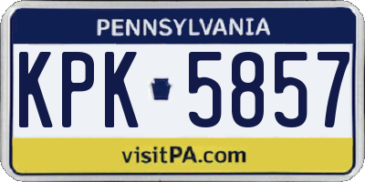 PA license plate KPK5857