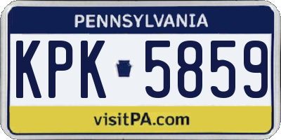PA license plate KPK5859