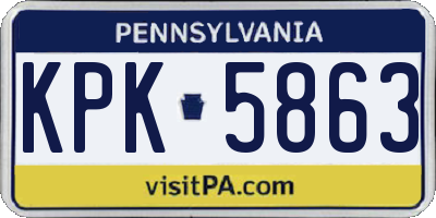 PA license plate KPK5863