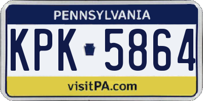 PA license plate KPK5864