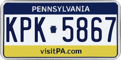 PA license plate KPK5867