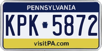 PA license plate KPK5872