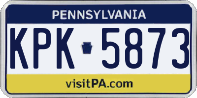 PA license plate KPK5873