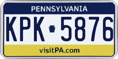 PA license plate KPK5876