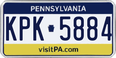 PA license plate KPK5884
