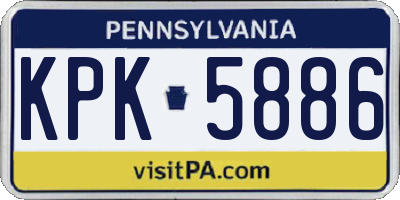 PA license plate KPK5886