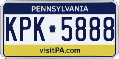 PA license plate KPK5888