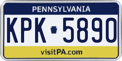 PA license plate KPK5890