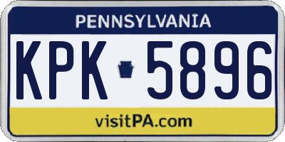 PA license plate KPK5896