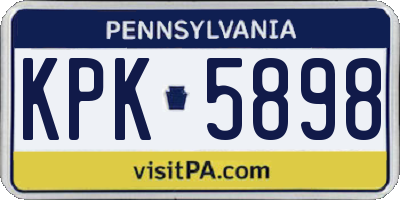 PA license plate KPK5898