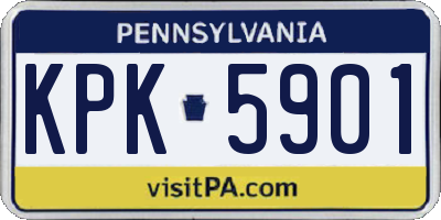 PA license plate KPK5901