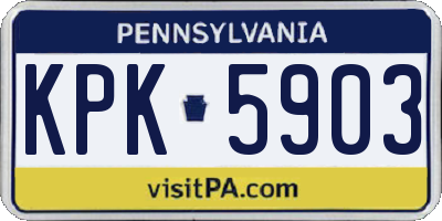 PA license plate KPK5903