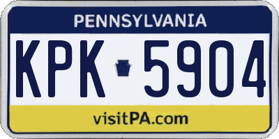 PA license plate KPK5904