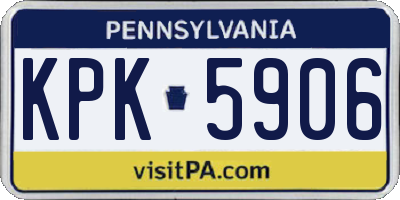 PA license plate KPK5906