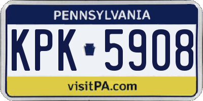 PA license plate KPK5908