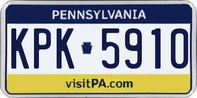 PA license plate KPK5910