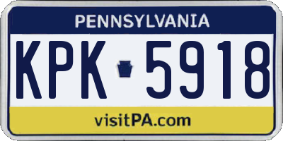 PA license plate KPK5918