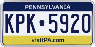 PA license plate KPK5920