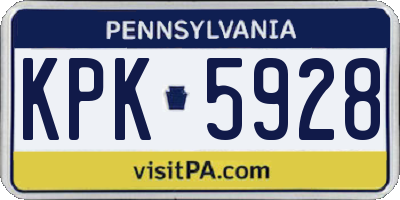 PA license plate KPK5928