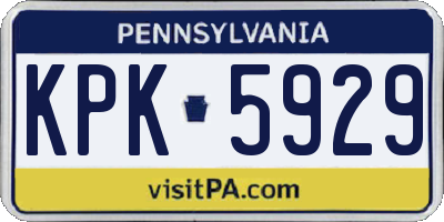 PA license plate KPK5929