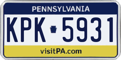 PA license plate KPK5931