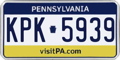 PA license plate KPK5939