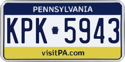PA license plate KPK5943