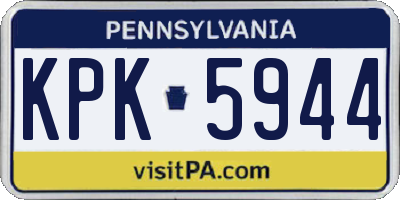 PA license plate KPK5944