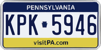 PA license plate KPK5946