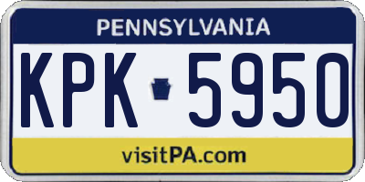 PA license plate KPK5950