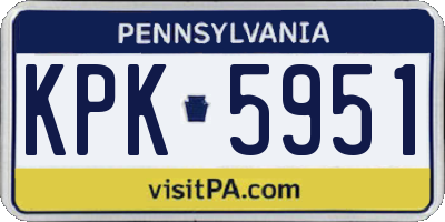 PA license plate KPK5951