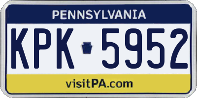 PA license plate KPK5952