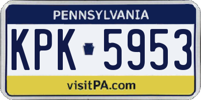 PA license plate KPK5953