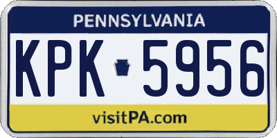 PA license plate KPK5956
