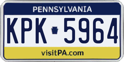 PA license plate KPK5964