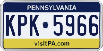 PA license plate KPK5966