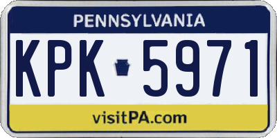 PA license plate KPK5971