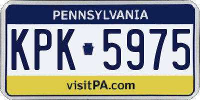 PA license plate KPK5975
