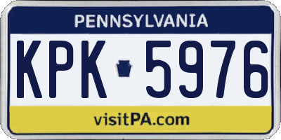 PA license plate KPK5976