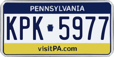 PA license plate KPK5977