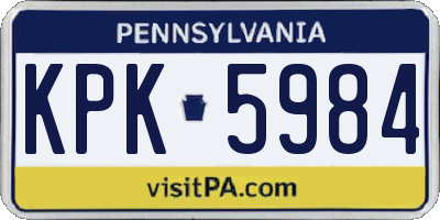 PA license plate KPK5984