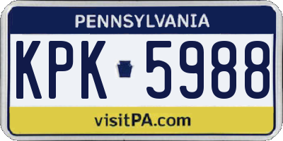 PA license plate KPK5988
