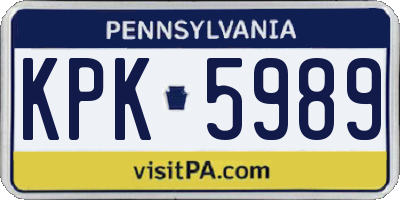 PA license plate KPK5989
