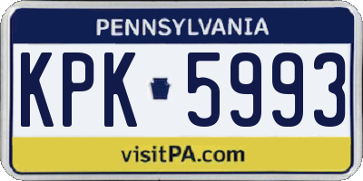 PA license plate KPK5993