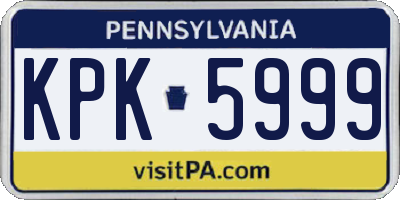 PA license plate KPK5999