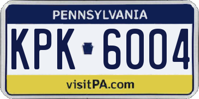 PA license plate KPK6004